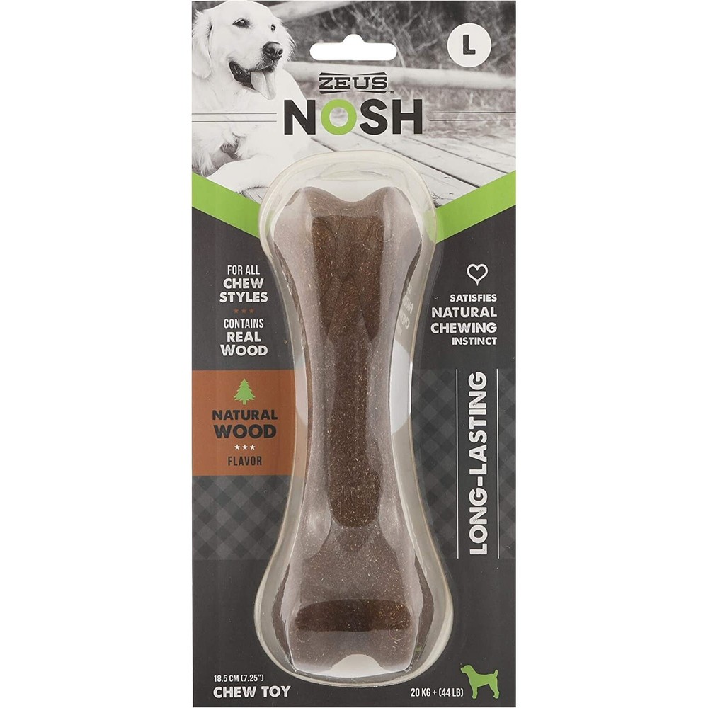 ZEUS Nosh Timber Natural Wood Flavor Chew Bones Toys Long Lasting for Large Dog
